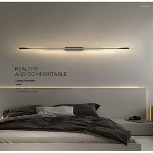 Luminária de parede minimalista nórdica sala de estar luz de fundo luxo led strip iluminação linha criativa quarto cabeceira