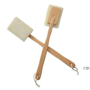 Bath Brushes Sponges Scrubbers Natural Loofah Brush Exfoliating Dead Skin Body Scrubber With Long Detachable Wooden Handle Back Zze Dhfr0