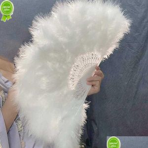 Chinese Style Products Wholesale Wedding Feather Fan Bride Handheld Non-Folding Fans Cool P O Shooting Pose Home Decoration Prop Dro Dhi1V
