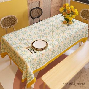 Tkanina stołowa Premium Sense Tablecloth Waterproof Pastoral Light Luksusowy obrus prostokątny wiatrowy stolik kawowy R230801