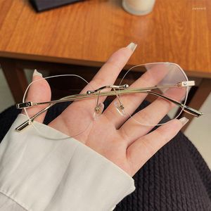 Okulary przeciwsłoneczne Ultralight metalowe okulary czytania bez krawędzi kobiety mężczyźni Ogólne okulary czytnika dla Presbyopia 1,0 1,5 2,0 2,5 3,0 3,5 4,0 4,5