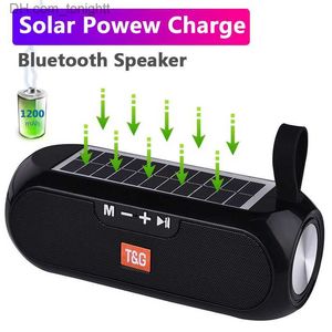 Portable Speakers Portable Column Wireless Bluetooth Bass Speaker Stereo Music Box Solar Bank Boombox Waterproof USB AUX FM Radio Super Bass Z230801