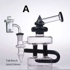 Стеклянные бонги водяные трубы Quartz Banger Head -recycler Oil Rigs Dab Beaker Bulbler Perc Honeycomb 14 мм кальяны для курения