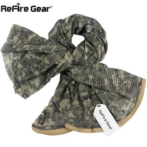 Scarves ReFire Gear Arab Military Tactical Mesh Scarf Men US Army Soldiers Combat Camouflage Conceal Camo Shawl Veil 190cm 230801