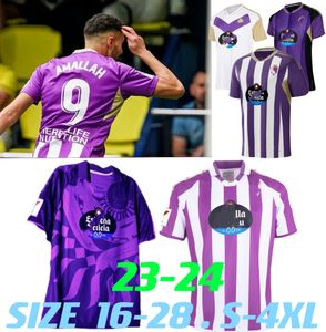 2023 2024 Real Valladolid Camisa de Futebol Homem Kids Kit Sergi Guardiola Weissman Camisas de Futebol R Alcaraz Oscar Plano Uniforme Camiseta de Vallado 23 24 Camisa de Futebol