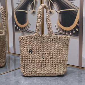 Listras Straw Straw Designer Bag Luxury Tote Bag Women Handbag Beach Bags Women Totes de grande capacidade Open Classic Letter Bordado Summer Shop Bags Shoulder Bag Pouch