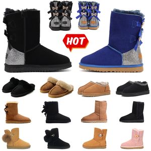 Blue Tasman boots over the knee Boots Womens Winter Fur Slides Ankle Snow Boot Autumn Winter Designer Warm Boots Half Ankle Satin Classic Mini Black Pink Red Booties