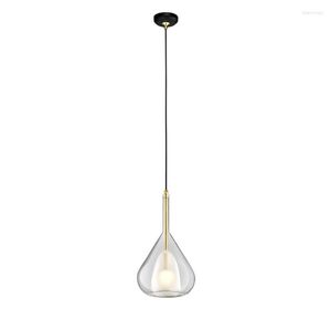 Pendant Lamps Nordic Luxury Funnel Glass Lights Post Modern Bedroom Living Room Dining Bar Table Holder E27 Fixture