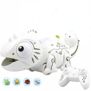 Elétrico RC Animals RC Chameleon 2 4GHz Robotic Intelligent Dinobot Toy Remote Control Chameleons Dinosaur Toys rc Children Kids Gifts 230731