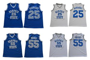 Penny Hardaway Lorenzen Wright State Tiger College Basketbol Forması Beyaz Mavi Boyut S-XXL