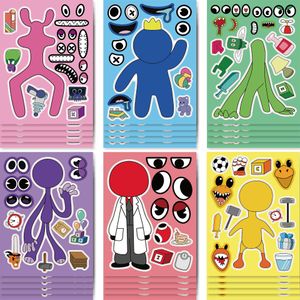 Rainbow friends children's animation cartoon parent-child interactive puzzle ledger DIY stickers