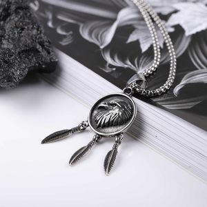 Pendant Necklaces Wholesale Fashion Hiphop Jewelry Stainless Steel Plated Tribal Symbol Punk Necklace