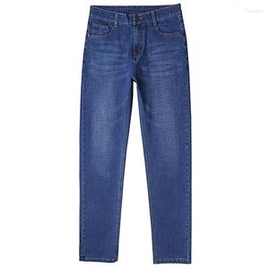 Jeans Masculino 2023 Calças Masculinas de Peso Médio Elástico Elastano Calças de Ajuste Justo para Negócios Jeans Cores Azul e Preto