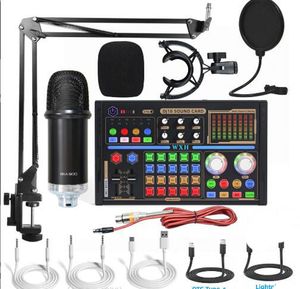 BM 900 DJ18 Professionelle Audiomikrofone V9 Pro Soundkartenset BM900 Mic Studio Kondensator für OTG Typ-C TV Live-Gesangsaufnahme Podcast Performance Youtube Tiktok