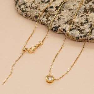 Pendant Necklaces Golden Plated Zircon Chain Necklace Crystal For Women Teen Girl Gift Fashion Jewelry Simple Handmade Collare