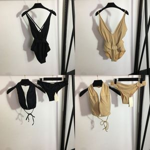 Lyxkvinnor badkläder designer en bit kvinna baddräkt sexig vadderad delad badkläder med bälte ins mode djup v hals baddräkter bikinis