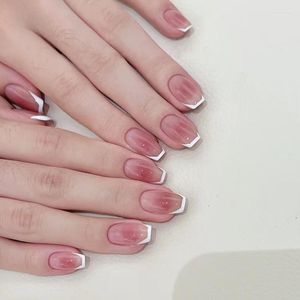 Unghie finte Nail Cheek Piatto rosso Finito un francese Primavera Estate Autunno e inverno Punta delle dita Bianco Rosa Invia Tool Kit