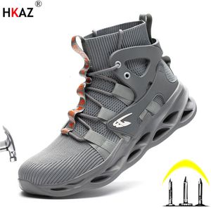 Dress Shoes HKAZ Men Boots Lightweight Work Safety Steel Toe Cap Anti smashing Breathable Comfortable Lbx799 230731