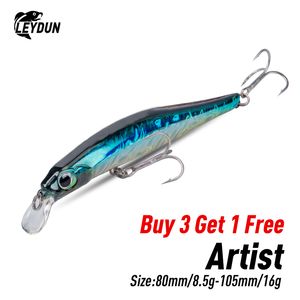 Esche esche LEYDUN Artist FR Silence Sinking Minnow Fishing 80mm 105mm Jerkbaits Good Action Wobblers Spigola dura di alta qualità 230801