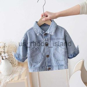 Ceketler Bahar Sonbahar Boys denim ceket ceket kız bebek palto çocuk çocukları dış giyim çocukları jean ceket ucuz 1-6 yıl ceket x0730