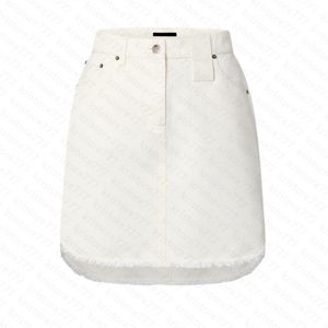 23 saias femininas de grife de verão, minissaia jeans descolorida com letras, meninas femininas vintage, marca de passarela de Milão, designer personalizado de alta qualidade, vestido quente.