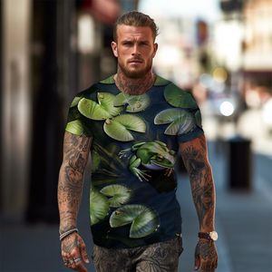 Camisetas masculinas 2023 soltas e confortáveis manga curta camiseta sapo impressão 3D moda exclusiva Havaí férias