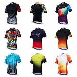 Cykeltröja sätter Cycling Jersey Men Bike Mountain Road Mtb Shirt Top Summer Bicycle Racing Riding Clothing Uniform Clothes Jackets White Red 230801