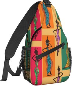Day Packs African Women Small Sling Backpack Crossbody Chest Bag Shoulder Gym Cycling Travel Hiking Daypack for Men One Size 230731