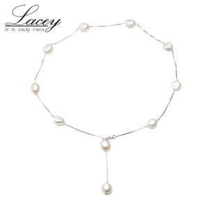 Strands Strings 925 Silver Chain Real Pearl Necklace Multi Freshwater For Women Natural Beads Christmas Gifts 230731
