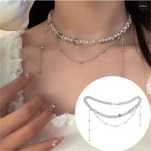 Choker Design Crystal Beads Tassel Necklace Oregelbundna kedjehalsband Cleavicle uttalanden smycken gåvor y2k accessorie