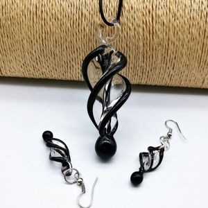 Necklace Earrings Set 2 Sale Jewelry Bead Sterling Swirl Lampwork Glass Murano Earring Fashion