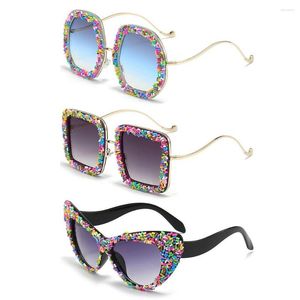 Sonnenbrille Buntes Steampunk Retro UV400 ästhetische Sonnenbrille Punk -Schatten für PO -Requisiten Vorräte