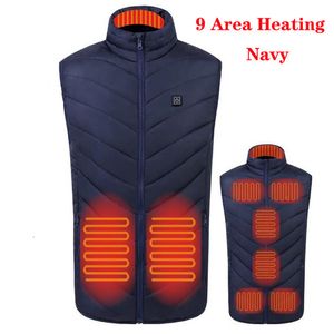 Giacche da uomo Uomo Autunno inverno Riscaldamento intelligente Gilet in cotone 9 aree Gilet riscaldato con scollo a O Donna Outdoor Flessibile Termica Giacca calda invernale 230731