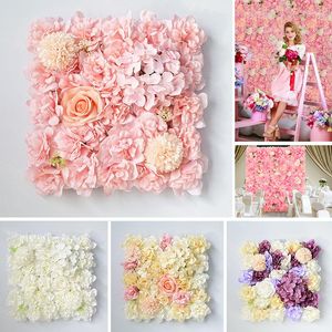 Dekorativa blommor 38 38 cm Artificial Rose Flower Wall Panel Wedding Party Decoration 3D Paneler för Backdrop Bridal Baby Shower Decor