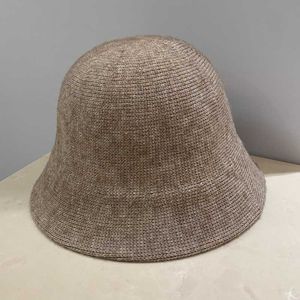 Cappelli a tesa larga Cappelli a secchiello Autunno / inverno moda versatile cappello da pescatore lavorato a maglia di lana cappello di perline senza trucco cappello a secchiello cappello da pescatore Y23