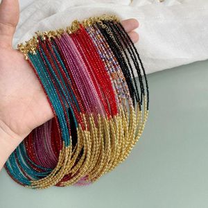 Choker 2mm Natural Stone Faceted Beads Necklace Wholesale Supplier Multicolor Zircon Dainty For Women Fashion Jewelry