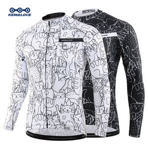 Conjuntos de Camisas de Ciclismo KEMALOCE Branco MTB Camisa da Equipe de Bicicleta Masculina Manga Comprida Vestuário de Bicicleta Roupas de Verão Premium 230801