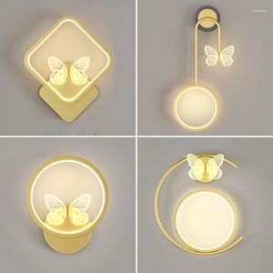 Lampada da parete Farfalla LED Illuminazione per interni Lampada per la casa Camera da letto Comodino Soggiorno Decorazione Sfondo Scala