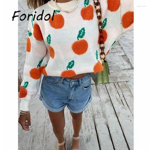 Women's Sweaters Cutest Fruit Print Warm Sweater Women 2023 Winter Cosy Knitted Jumper Female Korean Fashion Pullover Harajuku