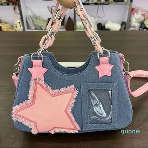 Akşam çantaları ortaçağ baharat kız y2k denim omuz crossbody küçük kadın el çantası