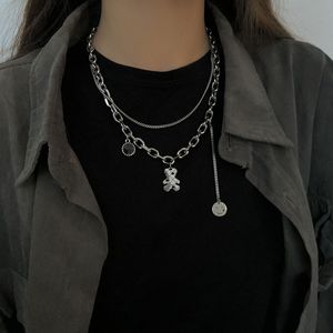 Pendant Necklaces Korean Stainless Steel Choker Layered Necklace Women Punk Trendy Dainty Chain Statement Hip Hop Jewelry 230801