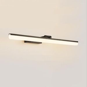 Wall Lamp Bedroom Makeup Lamps 50cm Brushed Black Nail-free Installation Lighting Bathroom Waterproof Mirror Front Lights