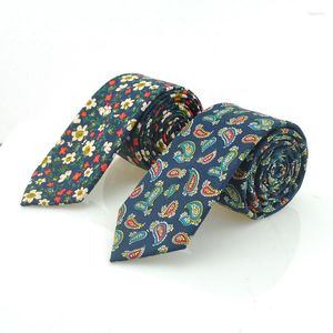 Bow Ties Mens Slips 2 tum Jacquard Flower Mönster Lin Cashew Design Party Fashion Woven Wedding Present Cravat för män