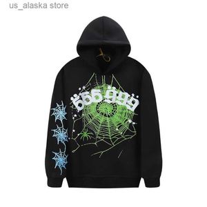 Herrtröjor tröjor karaktär spindel digitalt nummer skum baggy fleece mäns hooded hoodies y2k streetwear pullover lösa casual tröjor överdimensionerade t230731