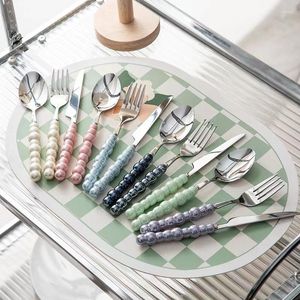 Dinnerware Sets Pearl Spork Household Western /Steak Tableware Ceramic