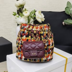23a Женский мини -рюкзак красочный шерстяной твил твидовый пакет рюкзак рюкзак с сумок из сумочки
