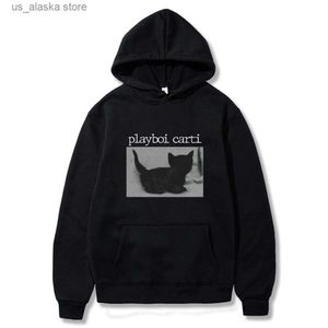 Herrtröjor tröjor playboi carti överdimensionerade hiphop hoodie söta katttryck hoodies harajuku tröja vanliga herr topps kvalitet män lösa streetwear t230731