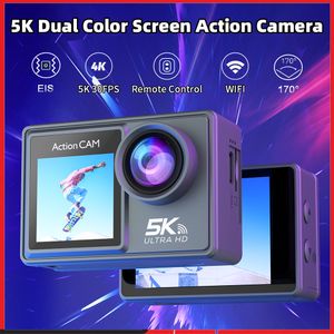 Videocamere per azioni sportive Videocamera 5K30FPS Dual IPS Screen EIS 170 30M Sport impermeabile con telecomando WiFi Camma subacquea per bicicletta 230731