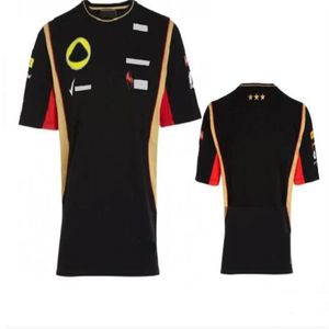 F1 Formel 1 Motorrad Polyester schnell trocknendes Kurzarm-T-Shirt 2013 Lotus Lotus Kimi Räikkönen Rennanzug Rundhals-T-Shirt 277w