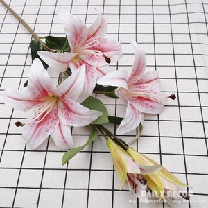 Kwiaty dekoracyjne 12pcs/Lot! Hurtownia 3D Real Touch 97 cm długości 5 głów